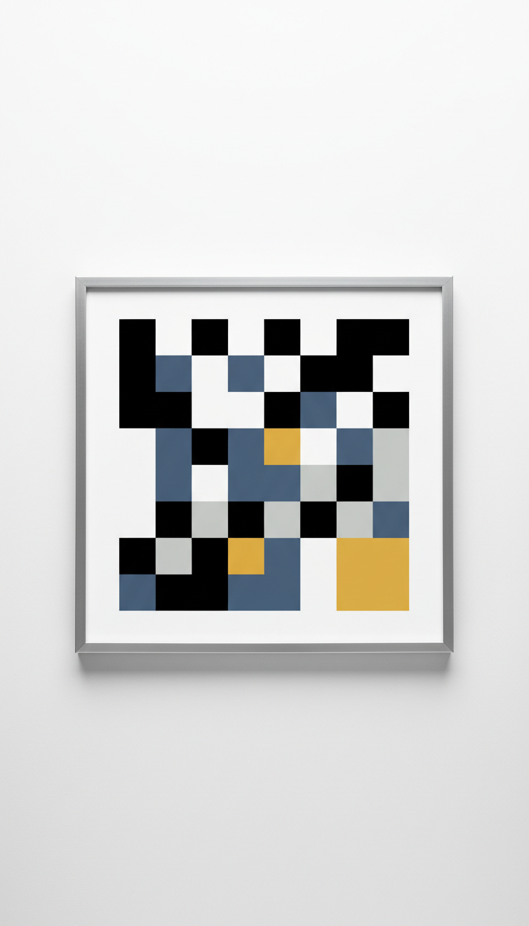 Abstract Pixel Art Framed Print